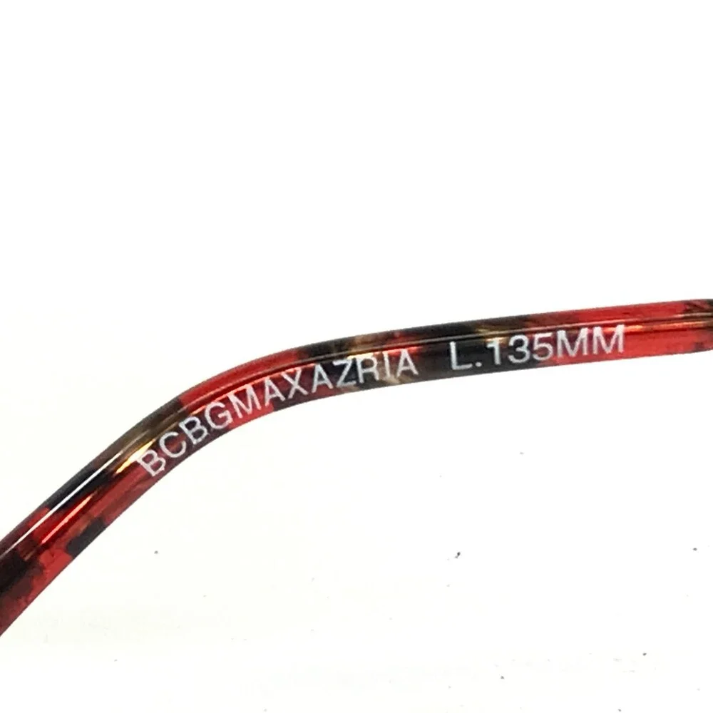 BCBGMAXAZRIA Eyeglasses Frames ADELINA Red Sparkly Glitter Gold Round 49-18-135
